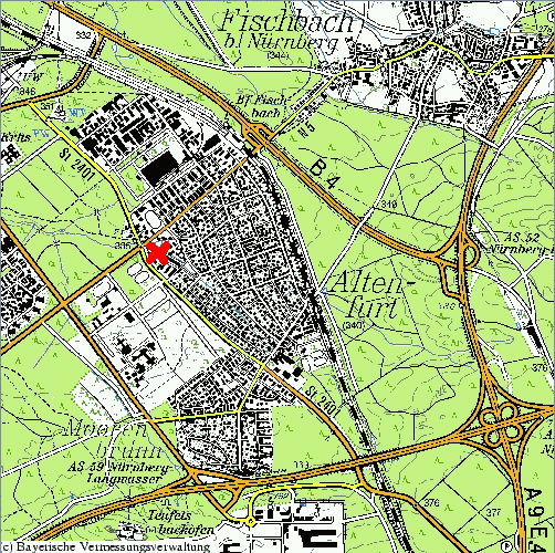 Anfahrts-Skizze. Die Rundkapelle befindet sich an der Kreuzung Oelser-Loewenberger-Straße