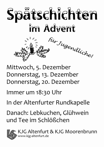 Flyer für die Spätschichten